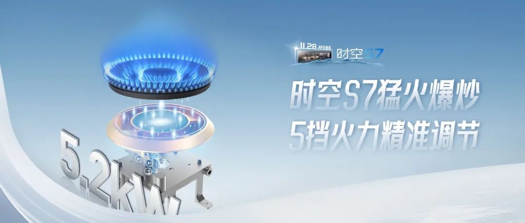 尖端性能旗舰，行业5大引领 | 时空S7一键猛火爆炒，5挡火力精准调节