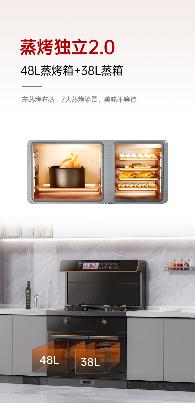 帅丰星辰X6蒸烤独立集成灶