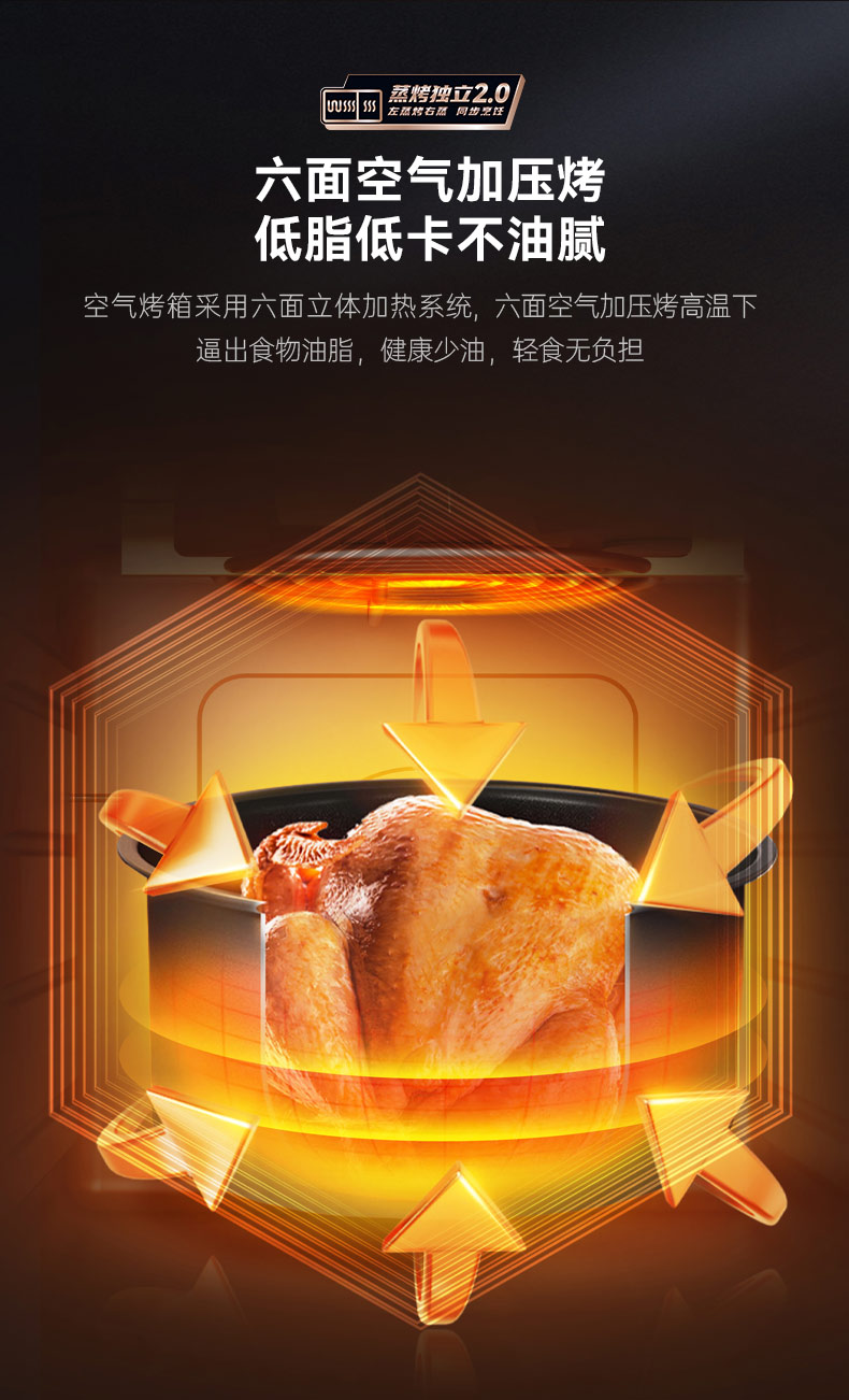 帅丰星辰X1双子星蒸烤独立(90S)集成灶