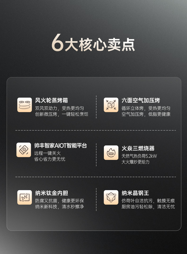 帅丰星辰X1双子星蒸烤一体(90X)集成灶