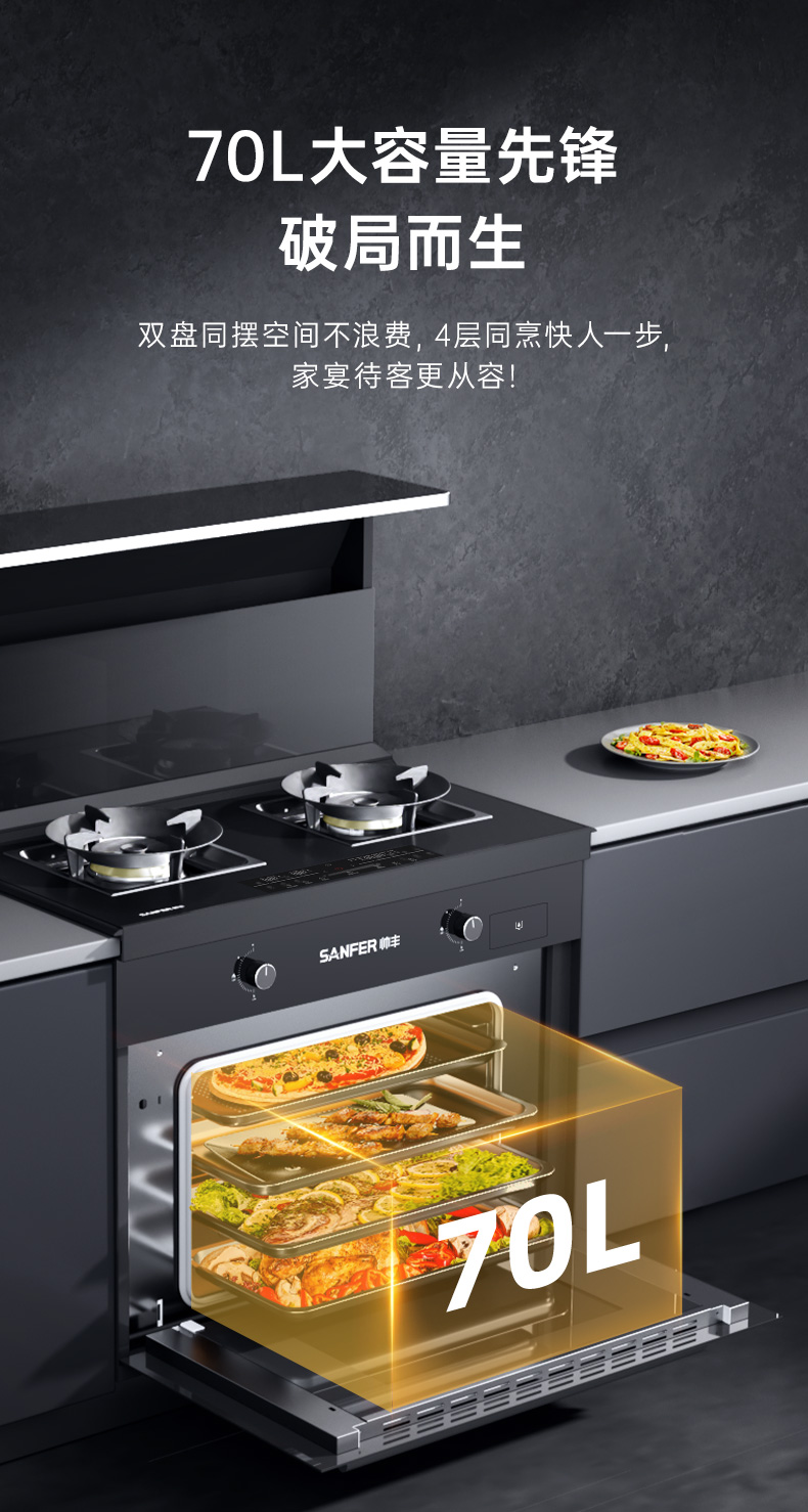 帅丰T1蒸烤一体集成灶