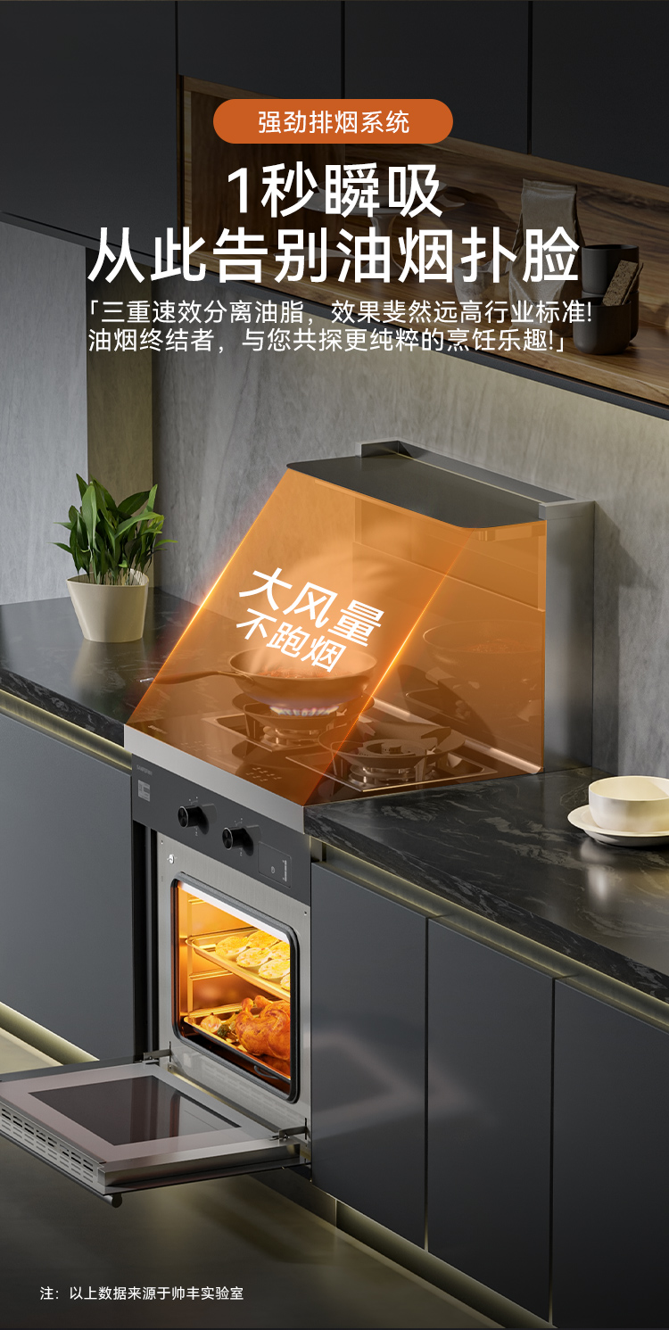 帅丰D8蒸烤一体集成灶