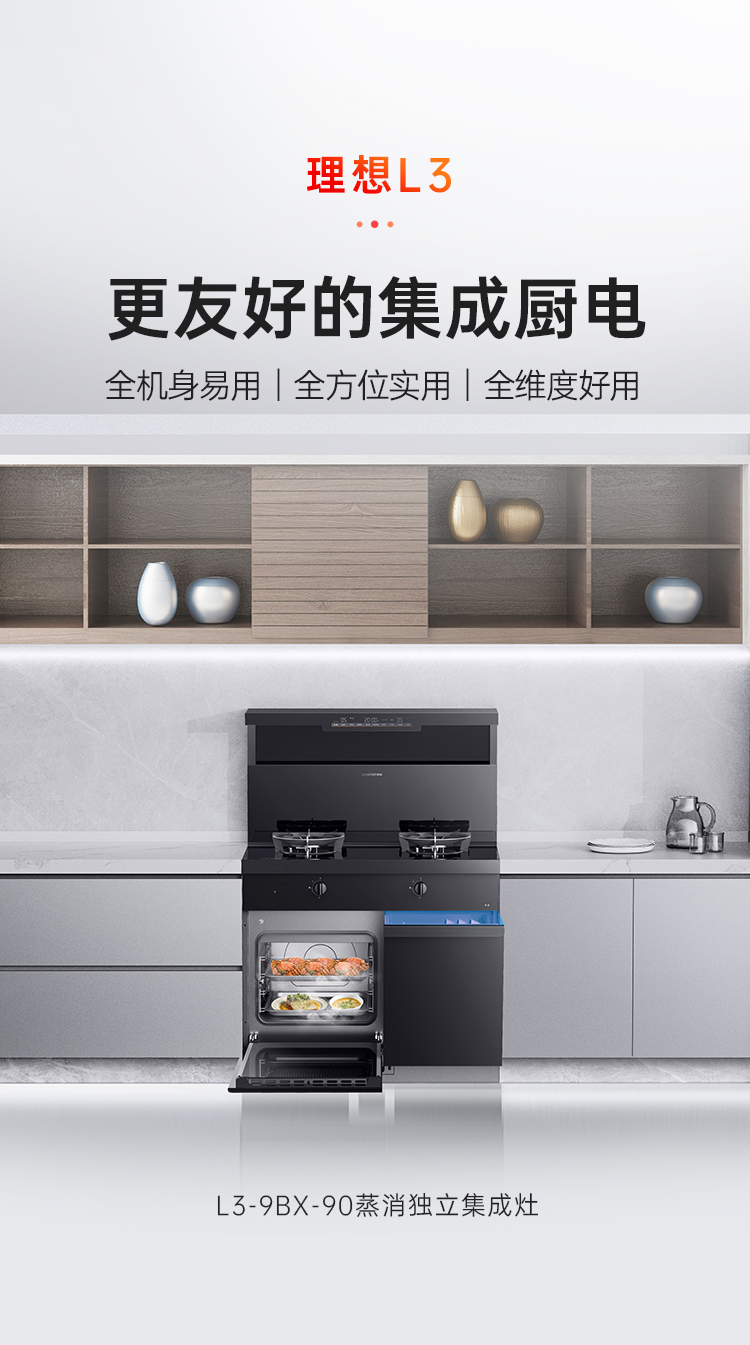 帅丰理想L3左蒸右消毒集成灶