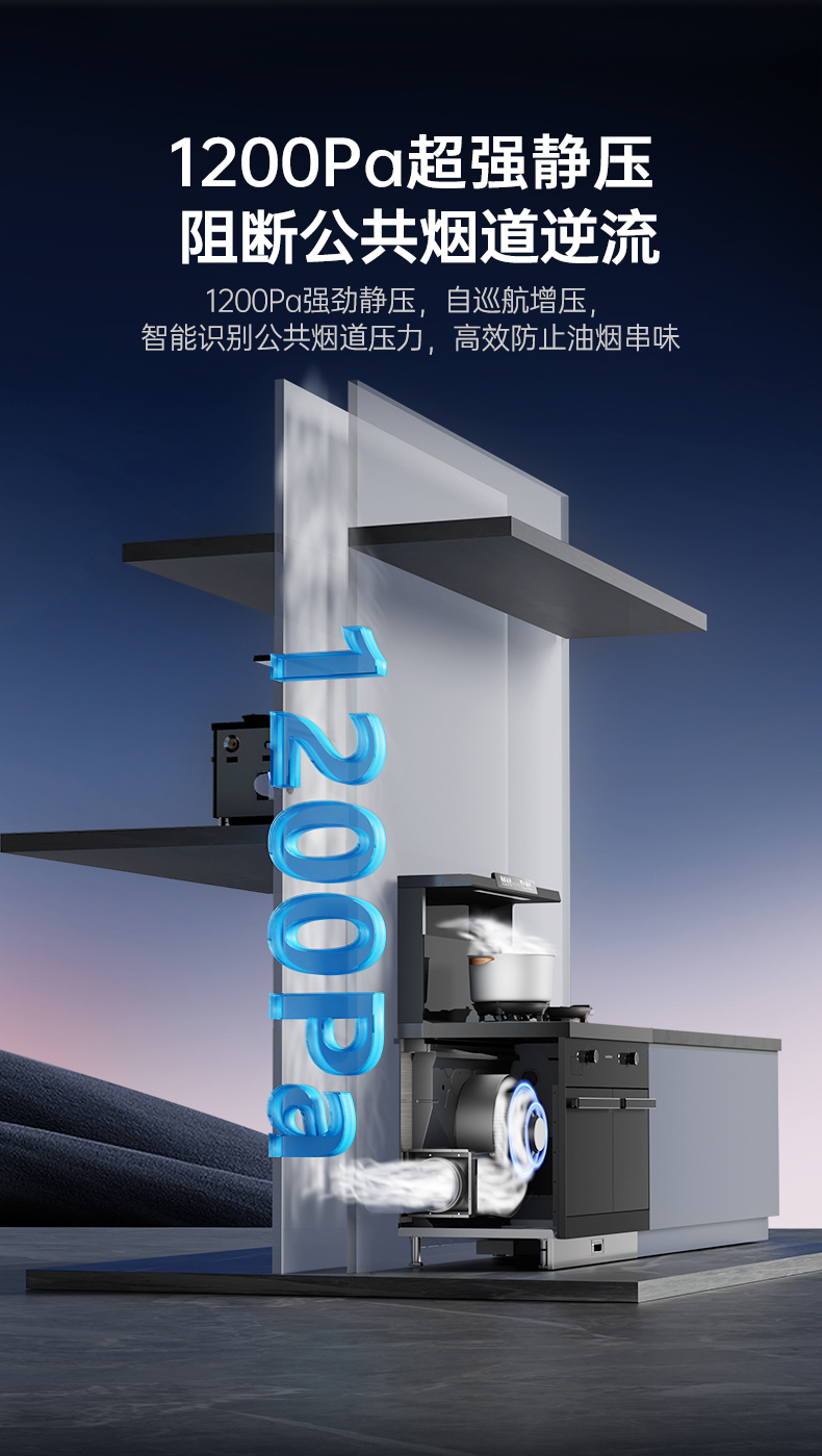 帅丰天机3蒸烤独立（黑）集成灶