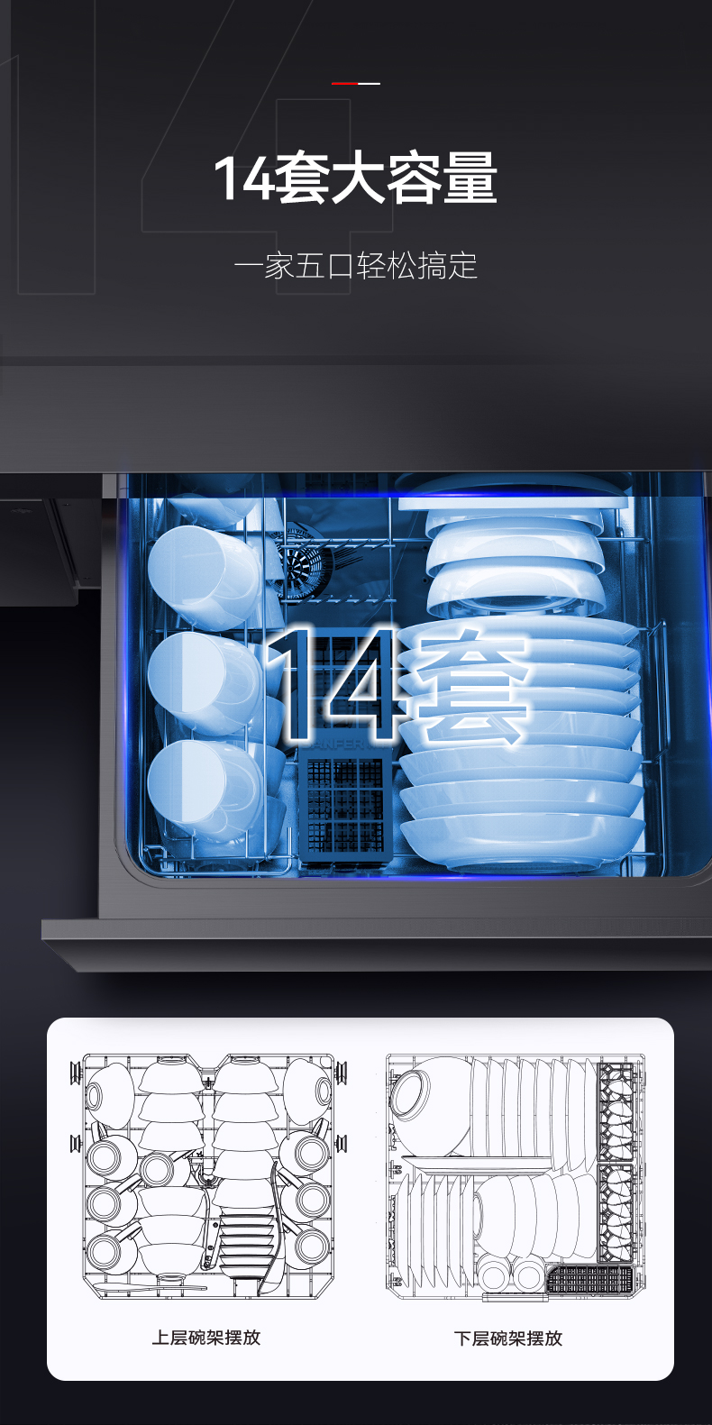 帅丰S78-14C嵌入式洗碗机