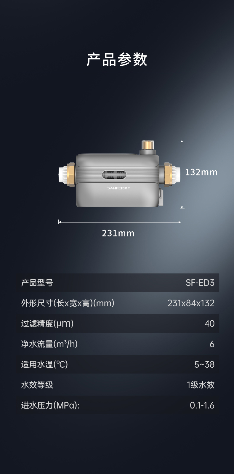 帅丰SF-ED3前置过滤器